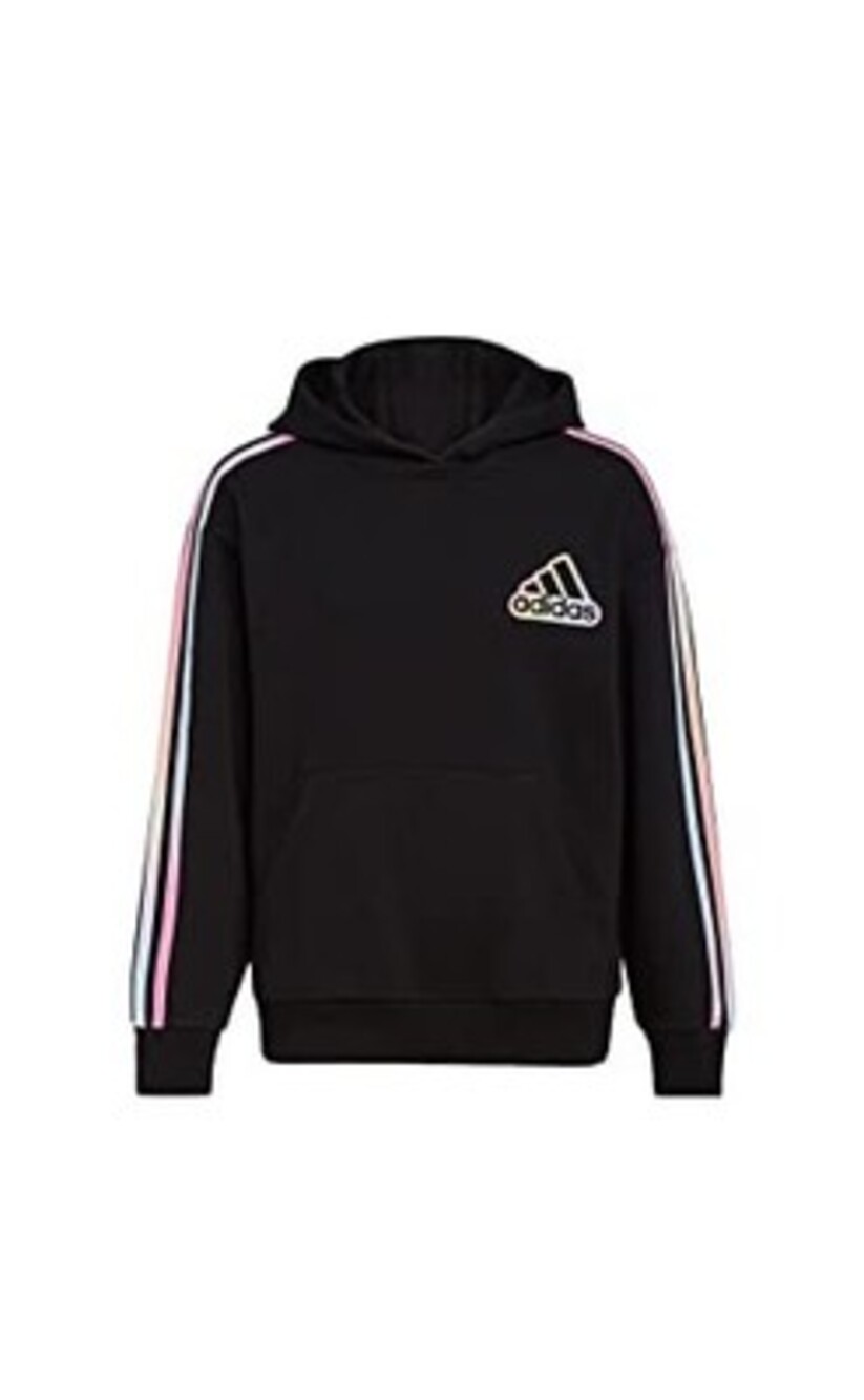 adidas Boys 8-20 Allover Print Fleece Hoodie (regular, Black)